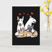 Miniature Bull Terrier Dog Kaart (Gele Bloem)