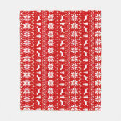 Miniature Bull Terrier Dog Silhouettes Kerstmis Fleece Deken (Voorkant)