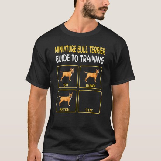 Miniature Bull Terrier Guide to training Dog Obedi T-shirt (Voorkant)