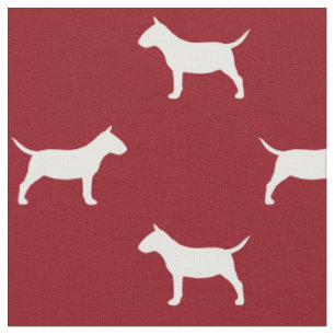 Miniature Bull Terrier Silhouettes MiniBull-honden Stof