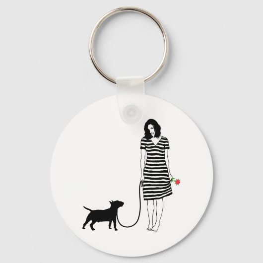 Miniature Bull Terrier Sleutelhanger (Voorkant)