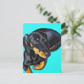 Miniature Dachshund Painting Briefkaart (Staand voorkant)