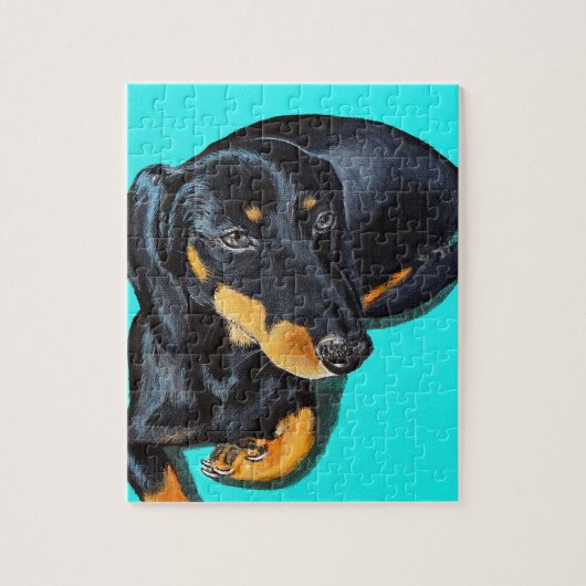 Miniature Dachshund Painting Legpuzzel (Verticaal)