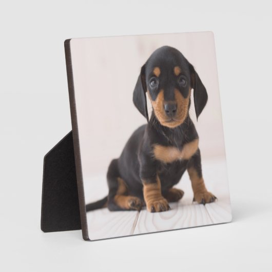Miniature Dachshund Sitting Fotoplaat (Voorkant)