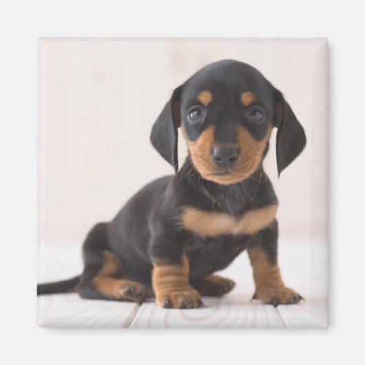 Miniature Dachshund Sitting Magneet (Voorkant)