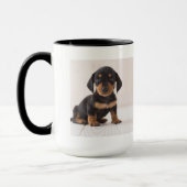 Miniature Dachshund Sitting Mok (Links)