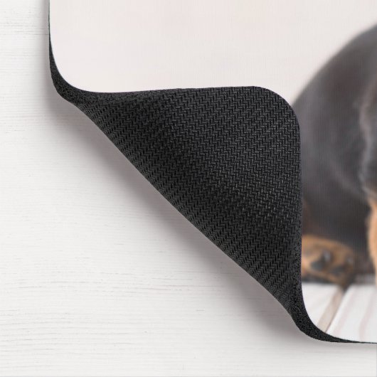 Miniature Dachshund Sitting Muismat (Hoek)