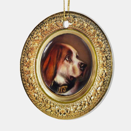 MINIATURE DOG PORTRAITS Bloodhound Keramisch Ornament (Links)