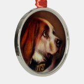 MINIATURE DOG PORTRAITS Bloodhound Metalen Ornament (Rechts)