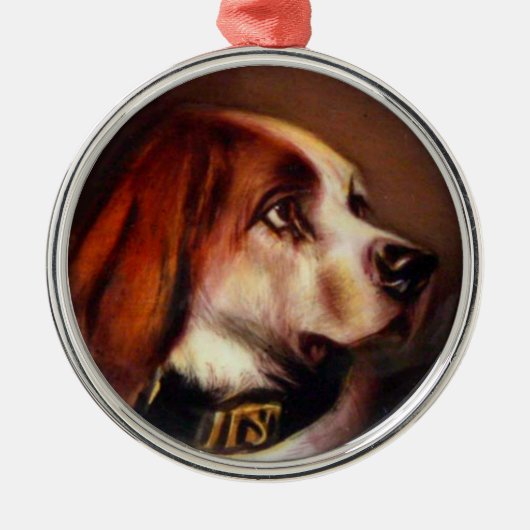 MINIATURE DOG PORTRAITS Bloodhound Metalen Ornament (Voorkant)