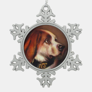 MINIATURE DOG PORTRAITS Bloodhound Tin Sneeuwvlok Ornament