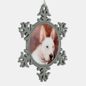 MINIATURE DOG PORTRAITS Bull Terrier Tin Sneeuwvlok Ornament (Links)