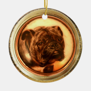MINIATURE DOG PORTRAITS Bulldog Keramisch Ornament