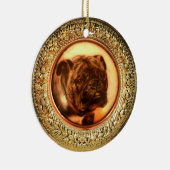 MINIATURE DOG PORTRAITS Bulldog Keramisch Ornament (Rechts)