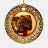 MINIATURE DOG PORTRAITS Bulldog Keramisch Ornament (Voorkant)