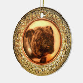 MINIATURE DOG PORTRAITS Bulldog Keramisch Ornament (Links)