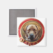 MINIATURE DOG PORTRAITS Chocolate Labrador Magneet (Voorkant / Achterkant)