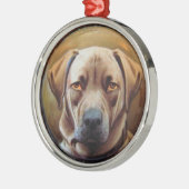 MINIATURE DOG PORTRAITS, Chocolate Labrador Metalen Ornament (Links)