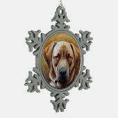 MINIATURE DOG PORTRAITS Chocolate Labrador Tin Sneeuwvlok Ornament (Links)