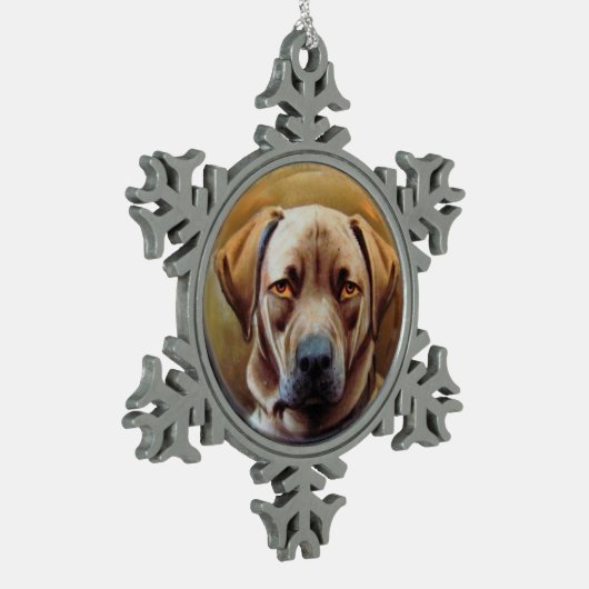 MINIATURE DOG PORTRAITS Chocolate Labrador Tin Sneeuwvlok Ornament (Links)