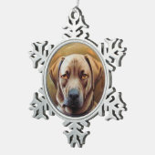 MINIATURE DOG PORTRAITS Chocolate Labrador Tin Sneeuwvlok Ornament (Rechts)