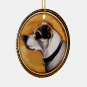 MINIATURE DOG PORTRAITS Fox Terrier Keramisch Ornament (Rechts)