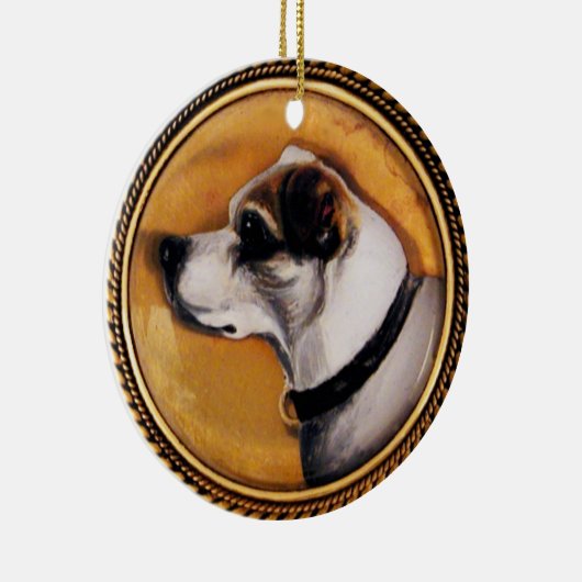 MINIATURE DOG PORTRAITS Fox Terrier Keramisch Ornament (Rechts)