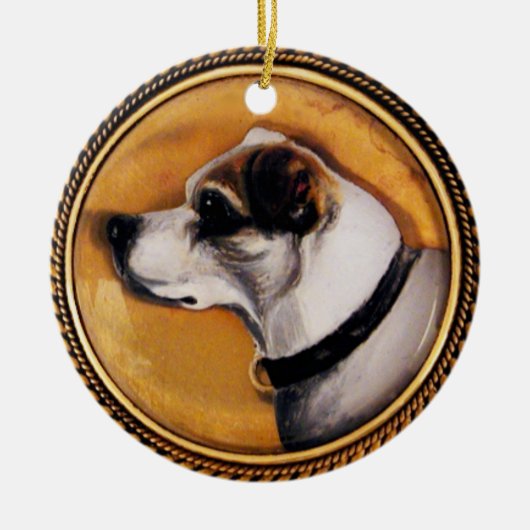 MINIATURE DOG PORTRAITS Fox Terrier Keramisch Ornament (Voorkant)