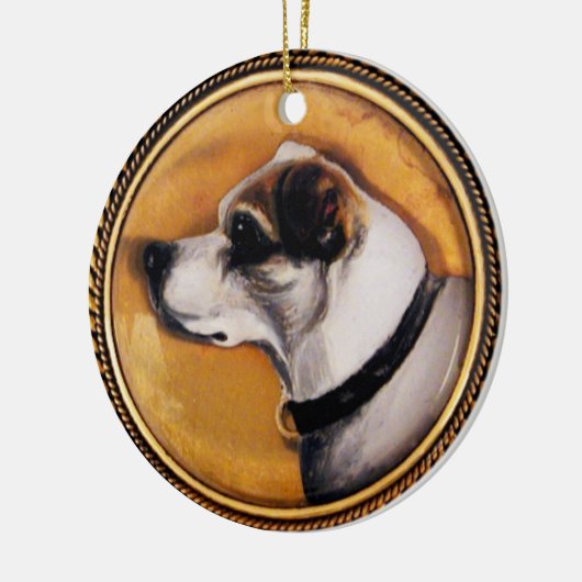 MINIATURE DOG PORTRAITS Fox Terrier Keramisch Ornament (Links)