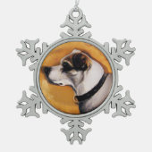 MINIATURE DOG PORTRAITS Fox Terrier Tin Sneeuwvlok Ornament (Voorkant)