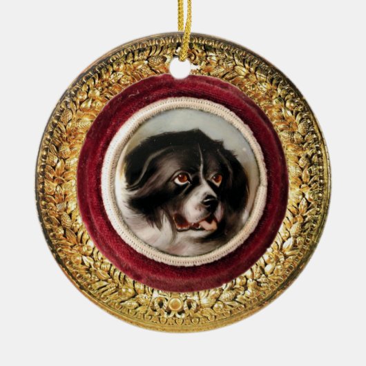 MINIATURE DOG PORTRAITS Newfoundland Keramisch Ornament (Voorkant)