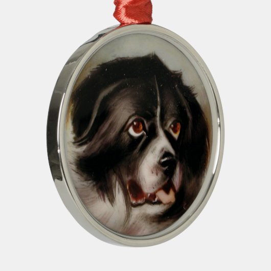 MINIATURE DOG PORTRAITS Newfoundland Metalen Ornament (Rechts)