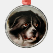 MINIATURE DOG PORTRAITS Newfoundland Metalen Ornament (Voorkant)