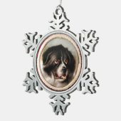 MINIATURE DOG PORTRAITS Newfoundland Tin Sneeuwvlok Ornament (Rechts)