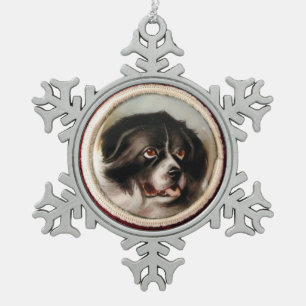 MINIATURE DOG PORTRAITS Newfoundland Tin Sneeuwvlok Ornament