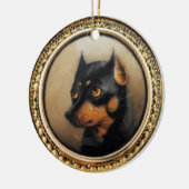 MINIATURE DOG PORTRAITS Pincher Keramisch Ornament (Links)