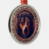MINIATURE DOG PORTRAITS Pincher Metalen Ornament (Rechts)
