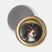 MINIATURE DOG PORTRAITS Tricolor Spaniel Magneet (Voorkant / Achterkant)