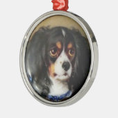 MINIATURE DOG PORTRAITS Tricolor Spaniel Metalen Ornament (Links)