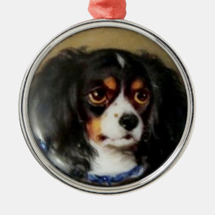 MINIATURE DOG PORTRAITS Tricolor Spaniel Metalen Ornament