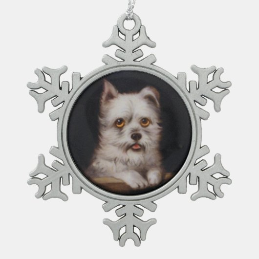 MINIATURE DOG PORTRAITS West Highland Terrier Tin Sneeuwvlok Ornament (Voorkant)