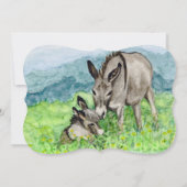 Miniature Donkey Baby shower Invitation Kaart (Achterkant)