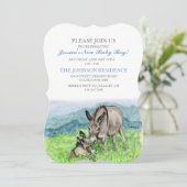 Miniature Donkey Baby shower Invitation Kaart (Staand voorkant)