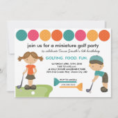 Miniature Golf Birthday Party Invitations for Kids Kaart (Voorkant)