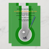 Miniature Golf Birthday Party Kaart (Voorkant / Achterkant)