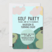 Miniature Golf Illustration Birthday Party Green Kaart (Voorkant)