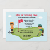 Miniature Golf Party Invitation Kaart (Voorkant / Achterkant)