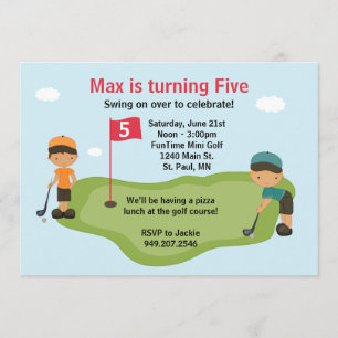 Miniature Golf Party Invitation Kaart
