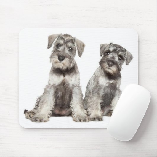 Miniature Gray Schnauzer Puppy Dog Muismat (Met muis)