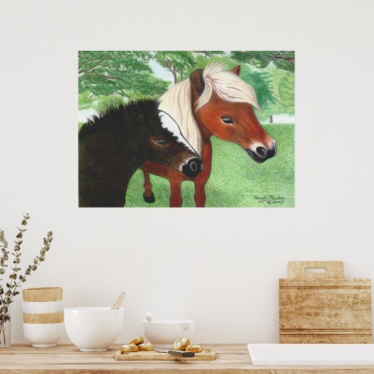 Miniature Horses Poster (Keuken)